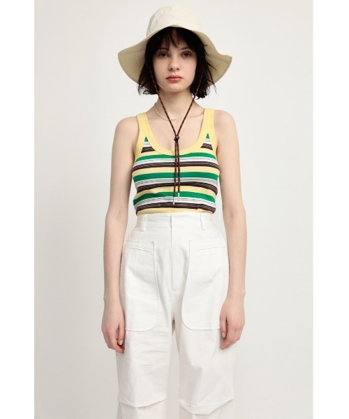 SLY（スライ）の「MULTI BORDER TANK マルチボーダー タンクトップ（タンクトップ・レディース・パープル系その他/オレンジ系その他/グリーン系その他2・FREE）」の15枚目の写真