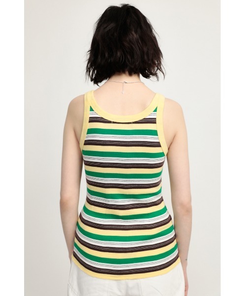 SLY（スライ）の「MULTI BORDER TANK マルチボーダー タンクトップ（タンクトップ・レディース・パープル系その他/オレンジ系その他/グリーン系その他2・FREE）」の6枚目の写真