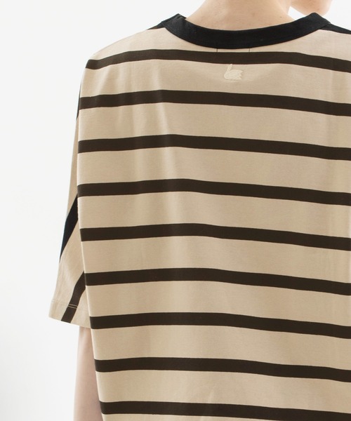 nop de nod(ノップドゥノッド)の「Cloche USコットン5分袖Tシャツ(Tシャツ/カットソー・レディース・ブラック/オフホワイト/インディゴブルー/ブルー/ブルー系その他/スミクロ/ダークベージュ・3)」の19枚目の写真