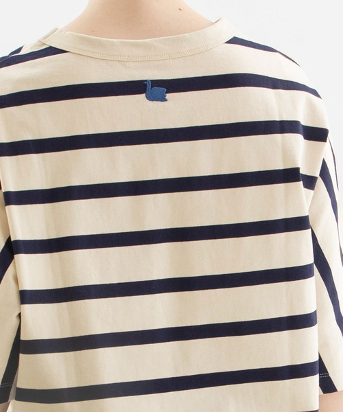 nop de nod(ノップドゥノッド)の「Cloche USコットン5分袖Tシャツ(Tシャツ/カットソー・レディース・ブラック/オフホワイト/インディゴブルー/ブルー/ブルー系その他/スミクロ/ダークベージュ・3)」の21枚目の写真