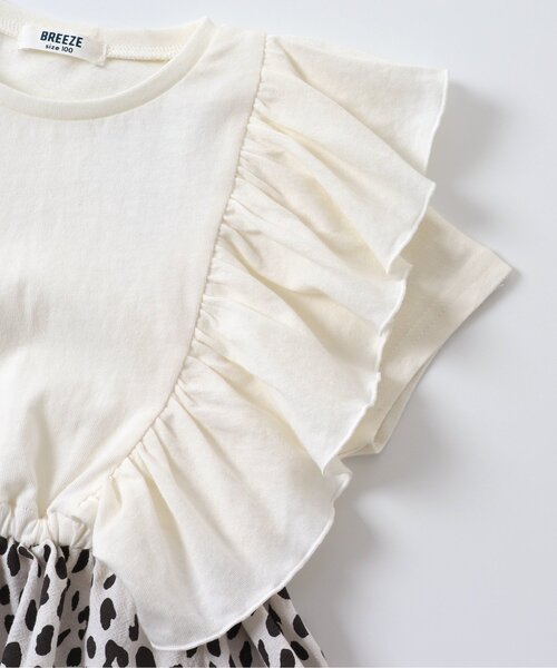 BREEZE(ブリーズ)の「レオパード柄ドッキングワンピース(ワンピース・キッズ・チャコール/オフホワイト・110/120/100/80/90/130/140)」の7枚目の写真