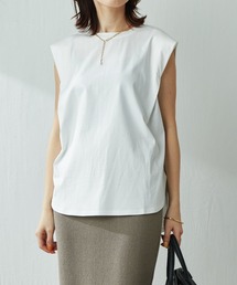 COLLAGE GALLARDAGALANTE | カットソーなのにキレイめ/タックノースリカットソー/手洗い可(Tシャツ/カットソー)