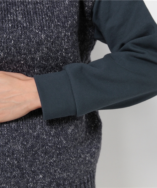 mystic（ミスティック）の「袖スウェットオフタートルプルオーバー（Tシャツ/カットソー・レディース・ホワイト/ネイビー/ベージュ/ピンク・ﾌﾘ-）」の9枚目の写真