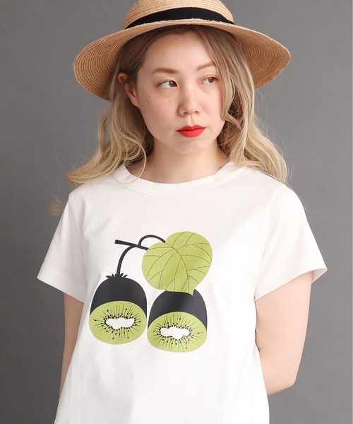 peu pres（プープレ）の「キウイプリントTシャツ（Tシャツ/カットソー 
