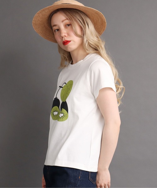 peu pres（プープレ）の「キウイプリントTシャツ（Tシャツ/カットソー 