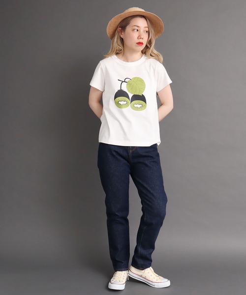 peu pres（プープレ）の「キウイプリントTシャツ（Tシャツ/カットソー