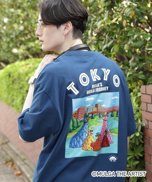 RAGEBLUE(レイジブルー)の「【MULGA THE LIFE】コラボJOURNEYプリントTシャツ(Tシャツ/カットソー・メンズ・ブルー系その他/オリーブ/オレンジ/ブラック/ホワイト・SMALL/MEDIUM/LARGE)」の5枚目の写真