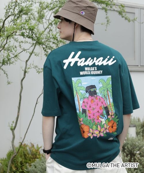 RAGEBLUE(レイジブルー)の「【MULGA THE LIFE】コラボJOURNEYプリントTシャツ(Tシャツ/カットソー・メンズ・ブルー系その他/オリーブ/オレンジ/ブラック/ホワイト・SMALL/MEDIUM/LARGE)」の4枚目の写真