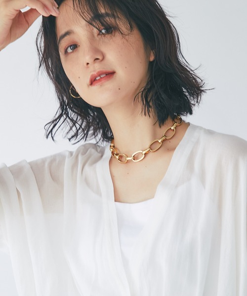 RIVE DROITE(リヴドロワ)の「コットンシアーシャツワンピース(ワンピース・レディース・オフホワイト/ブラック・FREE)」の9枚目の写真