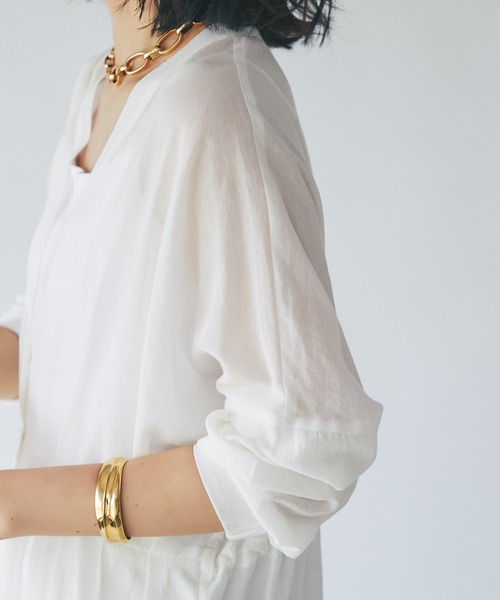 RIVE DROITE(リヴドロワ)の「コットンシアーシャツワンピース(ワンピース・レディース・オフホワイト/ブラック・FREE)」の18枚目の写真