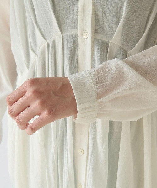 RIVE DROITE(リヴドロワ)の「コットンシアーシャツワンピース(ワンピース・レディース・オフホワイト/ブラック・FREE)」の15枚目の写真