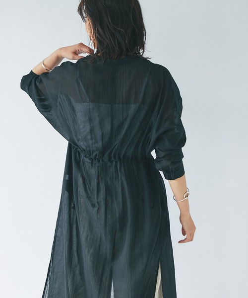 RIVE DROITE(リヴドロワ)の「コットンシアーシャツワンピース(ワンピース・レディース・オフホワイト/ブラック・FREE)」の22枚目の写真