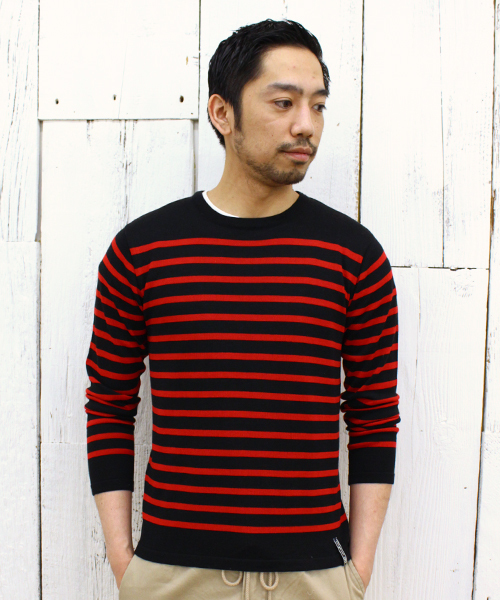 CIAOPANIC TYPY(チャオパニックティピー)の「ハイツイストマリンボーダーニット(ニット/セーター・メンズ・その他/グレー/ネイビー/ブラック/ホワイト・MEDIUM/LARGE/SMALL)」の3枚目の写真