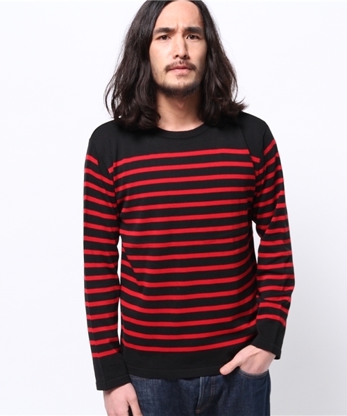 CIAOPANIC TYPY(チャオパニックティピー)の「ハイツイストマリンボーダーニット(ニット/セーター・メンズ・その他/グレー/ネイビー/ブラック/ホワイト・MEDIUM/LARGE/SMALL)」の7枚目の写真