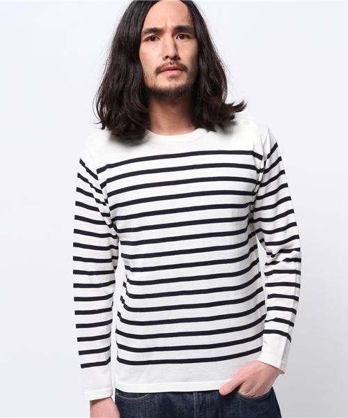 CIAOPANIC TYPY(チャオパニックティピー)の「ハイツイストマリンボーダーニット(ニット/セーター・メンズ・その他/グレー/ネイビー/ブラック/ホワイト・MEDIUM/LARGE/SMALL)」の5枚目の写真