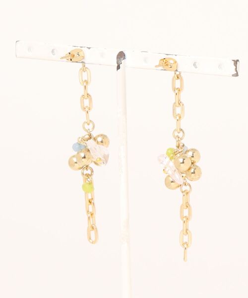 tone(トーン)の「【musk】ゴールド×天然石のロングピアス(MA)(ピアス(両耳用)・レディース・ゴールド・FREE)」の3枚目の写真