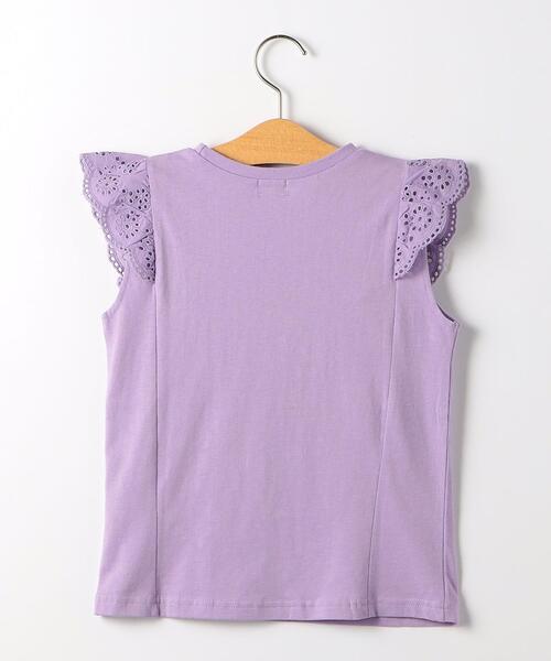 green label relaxing（グリーンレーベルリラクシング）の「TJ スクエア レース プルオーバー 100cm-130cm（Tシャツ/カットソー・キッズ・ダークグレー/オフホワイト/ライラック・110cm/120cm/130cm/100cm）」の4枚目の写真