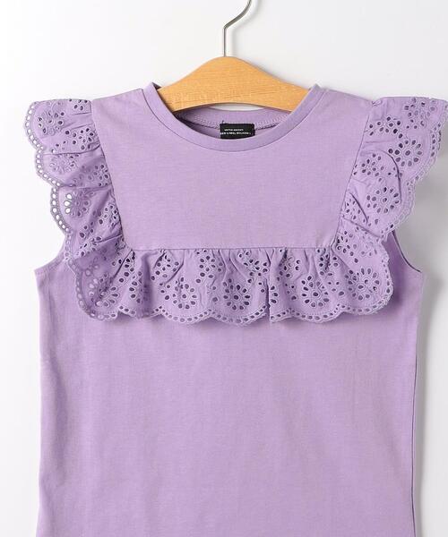 green label relaxing（グリーンレーベルリラクシング）の「TJ スクエア レース プルオーバー 100cm-130cm（Tシャツ/カットソー・キッズ・ダークグレー/オフホワイト/ライラック・110cm/120cm/130cm/100cm）」の5枚目の写真