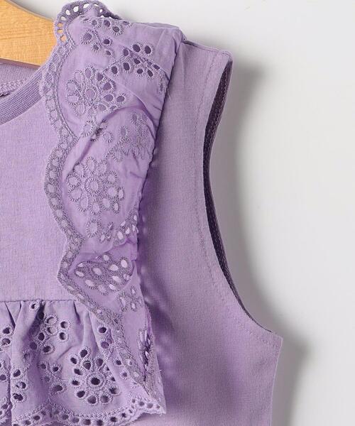 green label relaxing（グリーンレーベルリラクシング）の「TJ スクエア レース プルオーバー 100cm-130cm（Tシャツ/カットソー・キッズ・ダークグレー/オフホワイト/ライラック・110cm/120cm/130cm/100cm）」の7枚目の写真