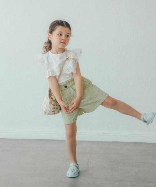 green label relaxing（グリーンレーベルリラクシング）の「TJ スクエア レース プルオーバー 100cm-130cm（Tシャツ/カットソー・キッズ・ダークグレー/オフホワイト/ライラック・110cm/120cm/130cm/100cm）」の10枚目の写真