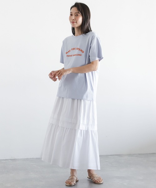 LEPSIM（レプシィム）の「カラープリントTシャツ　297571（Tシャツ/カットソー・レディース・オフホワイト/ピンク/ブルー/ライトグリーン/ベージュ/ホワイト・FREE）」の22枚目の写真