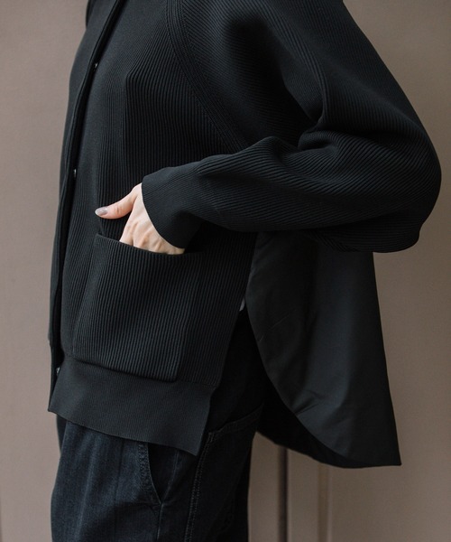 Munich（ミューニック）の「両畦編みニット×中綿入りタフタドッキングブルゾン（ブルゾン・レディース・モカ/ブラック/アイボリー・FREE）」の22枚目の写真