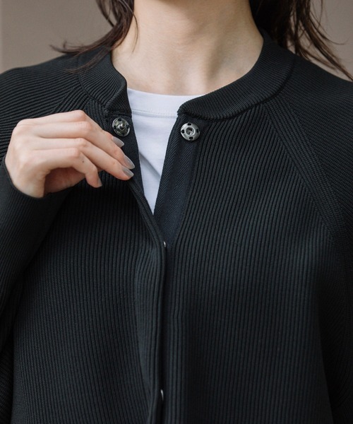 Munich（ミューニック）の「両畦編みニット×中綿入りタフタドッキングブルゾン（ブルゾン・レディース・モカ/ブラック/アイボリー・FREE）」の20枚目の写真