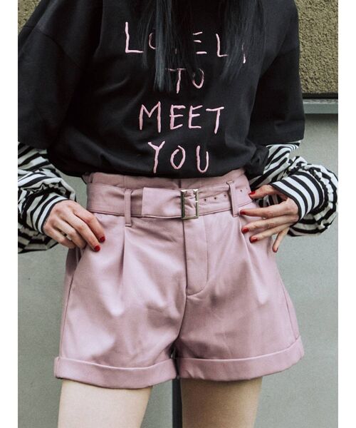 jouetie（ジュエティ）の「タックハイウエストキュロット（その他パンツ・レディース・ブラック/ピンク/グリーン/アイボリー・MEDIUM）」の4枚目の写真