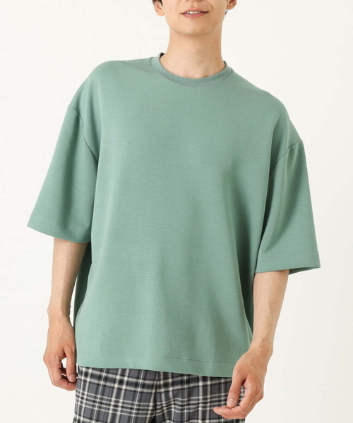 a.v.v(アーヴェヴェ)の「【S-XXL】なめらかダンボールバルーンシルエット5分袖カットソー(Tシャツ/カットソー・メンズ・ブラック/ミント/モカ・46/48/44/52/50)」の3枚目の写真