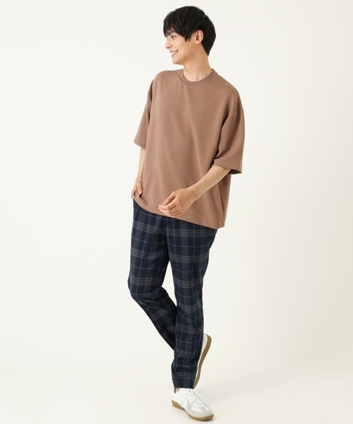 a.v.v(アーヴェヴェ)の「【S-XXL】なめらかダンボールバルーンシルエット5分袖カットソー(Tシャツ/カットソー・メンズ・ブラック/ミント/モカ・46/48/44/52/50)」の4枚目の写真