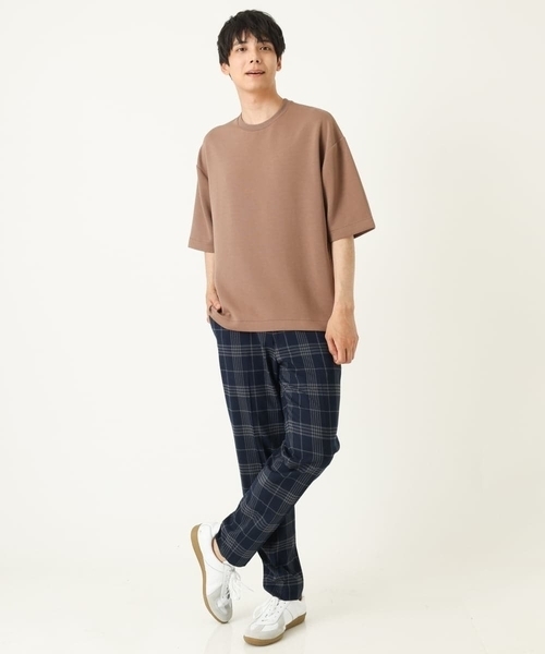 a.v.v(アーヴェヴェ)の「【S-XXL】なめらかダンボールバルーンシルエット5分袖カットソー(Tシャツ/カットソー・メンズ・ブラック/ミント/モカ・46/48/44/52/50)」の5枚目の写真