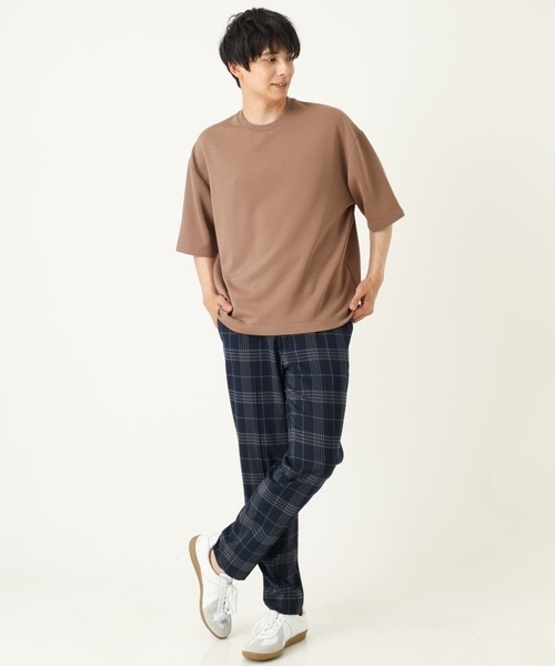 a.v.v(アーヴェヴェ)の「【S-XXL】なめらかダンボールバルーンシルエット5分袖カットソー(Tシャツ/カットソー・メンズ・ブラック/ミント/モカ・46/48/44/52/50)」の6枚目の写真