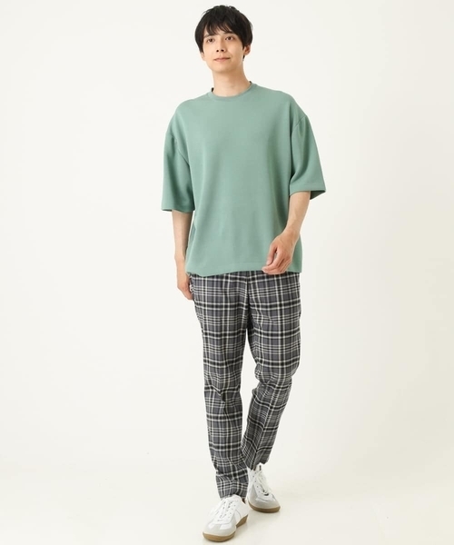 a.v.v(アーヴェヴェ)の「【S-XXL】なめらかダンボールバルーンシルエット5分袖カットソー(Tシャツ/カットソー・メンズ・ブラック/ミント/モカ・46/48/44/52/50)」の12枚目の写真