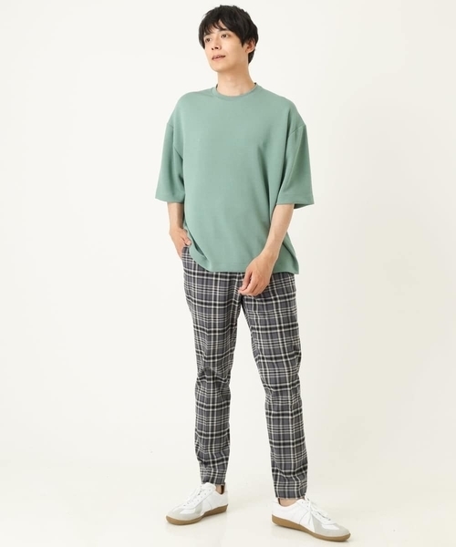 a.v.v(アーヴェヴェ)の「【S-XXL】なめらかダンボールバルーンシルエット5分袖カットソー(Tシャツ/カットソー・メンズ・ブラック/ミント/モカ・46/48/44/52/50)」の13枚目の写真
