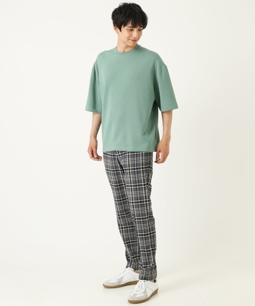 a.v.v(アーヴェヴェ)の「【S-XXL】なめらかダンボールバルーンシルエット5分袖カットソー(Tシャツ/カットソー・メンズ・ブラック/ミント/モカ・46/48/44/52/50)」の14枚目の写真