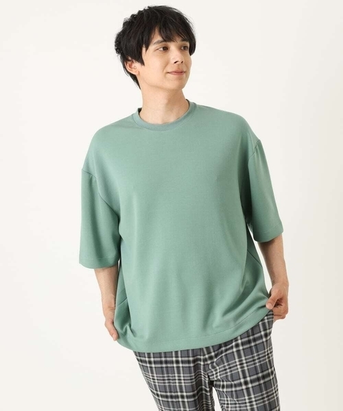 a.v.v(アーヴェヴェ)の「【S-XXL】なめらかダンボールバルーンシルエット5分袖カットソー(Tシャツ/カットソー・メンズ・ブラック/ミント/モカ・46/48/44/52/50)」の15枚目の写真