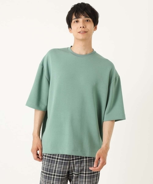 a.v.v(アーヴェヴェ)の「【S-XXL】なめらかダンボールバルーンシルエット5分袖カットソー(Tシャツ/カットソー・メンズ・ブラック/ミント/モカ・46/48/44/52/50)」の16枚目の写真