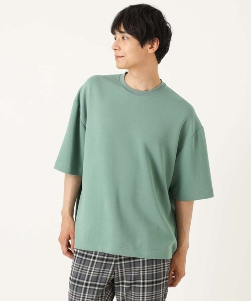 a.v.v(アーヴェヴェ)の「【S-XXL】なめらかダンボールバルーンシルエット5分袖カットソー(Tシャツ/カットソー・メンズ・ブラック/ミント/モカ・46/48/44/52/50)」の17枚目の写真