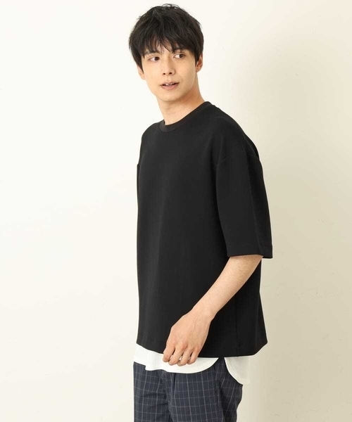 a.v.v(アーヴェヴェ)の「【S-XXL】なめらかダンボールバルーンシルエット5分袖カットソー(Tシャツ/カットソー・メンズ・ブラック/ミント/モカ・46/48/44/52/50)」の20枚目の写真