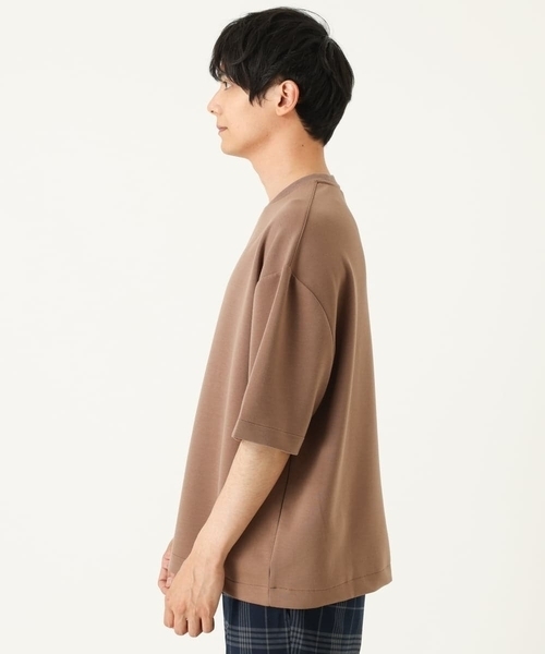 a.v.v(アーヴェヴェ)の「【S-XXL】なめらかダンボールバルーンシルエット5分袖カットソー(Tシャツ/カットソー・メンズ・ブラック/ミント/モカ・46/48/44/52/50)」の22枚目の写真