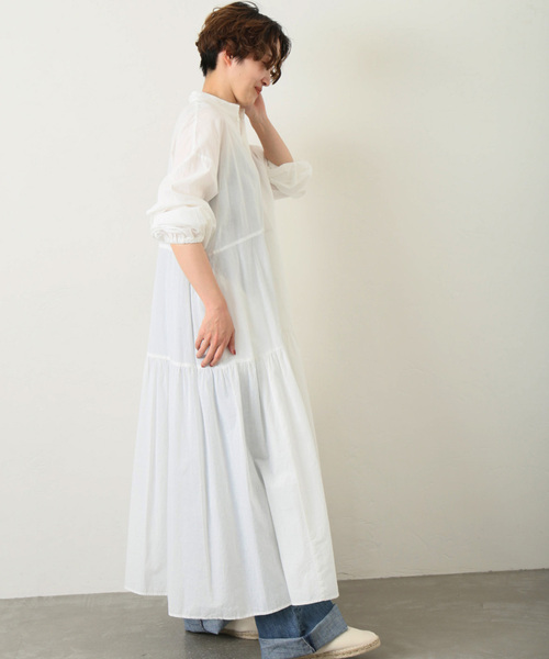 JOURNAL STANDARD LUXE（ジャーナルスタンダード　ラックス）の「キャンブリック ティアードワンピース（ワンピース・レディース・ホワイト/ネイビー・FREE）」の18枚目の写真