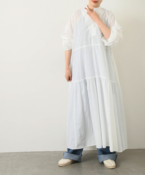 JOURNAL STANDARD LUXE（ジャーナルスタンダード　ラックス）の「キャンブリック ティアードワンピース（ワンピース・レディース・ホワイト/ネイビー・FREE）」の11枚目の写真