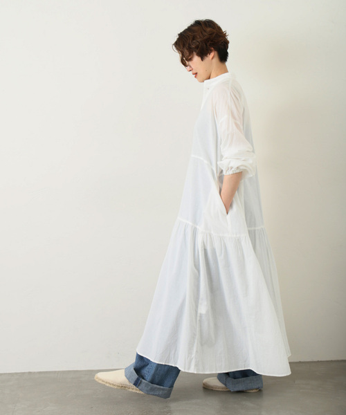 JOURNAL STANDARD LUXE（ジャーナルスタンダード　ラックス）の「キャンブリック ティアードワンピース（ワンピース・レディース・ホワイト/ネイビー・FREE）」の22枚目の写真