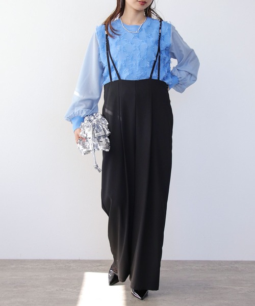 Cepica(セピカ)の「バックギャザーサロペット(サロペット/オーバーオール・レディース・ブラック/グレー・FREE)」の8枚目の写真