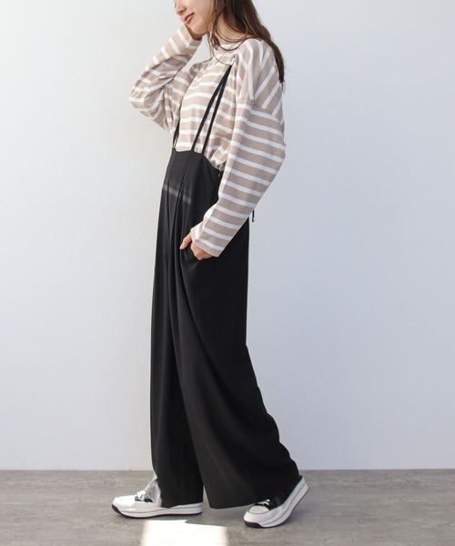 Cepica(セピカ)の「バックギャザーサロペット(サロペット/オーバーオール・レディース・ブラック/グレー・FREE)」の5枚目の写真