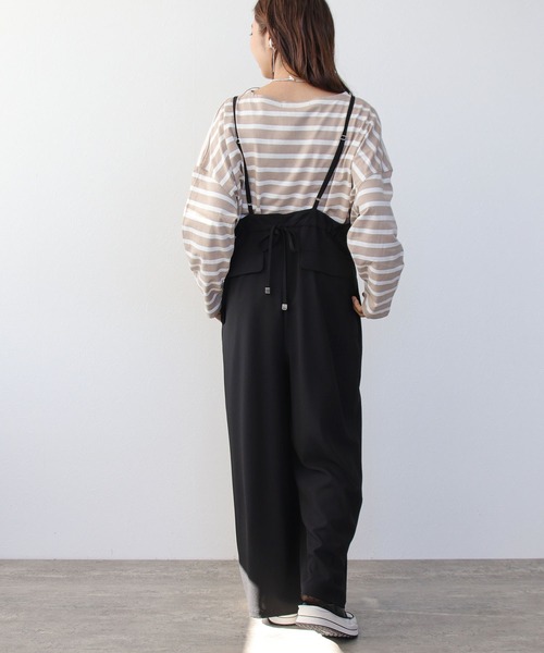 Cepica(セピカ)の「バックギャザーサロペット(サロペット/オーバーオール・レディース・ブラック/グレー・FREE)」の6枚目の写真