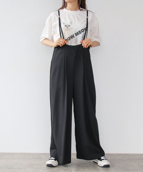 Cepica(セピカ)の「バックギャザーサロペット(サロペット/オーバーオール・レディース・ブラック/グレー・FREE)」の9枚目の写真