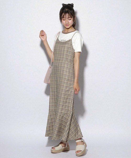 repipi armario(レピピ アルマリオ)の「オトナミエロングキャミワンピース(ワンピース・キッズ・ブラック/ベージュ系その他・MEDIUM/LARGE)」の4枚目の写真