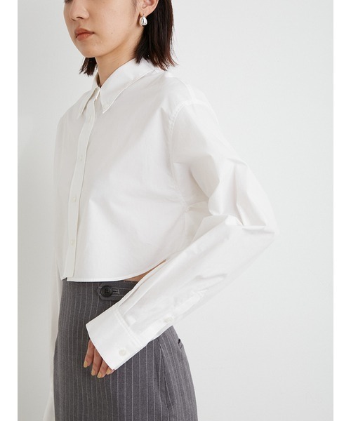 LILY BROWN（リリーブラウン）の「ボタンダウンクロップドシャツ（シャツ/ブラウス・レディース・ブルー/チェック/ホワイト・FREE）」の13枚目の写真