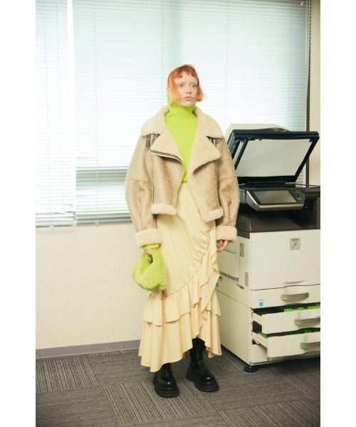 SLY（スライ）の「ASYMMETRY FRILL SK アシンメトリー フリル スカート セットアップ可能 ロングスカート（スカート・レディース・杢グレー/ライトベージュ・1/2）」の18枚目の写真